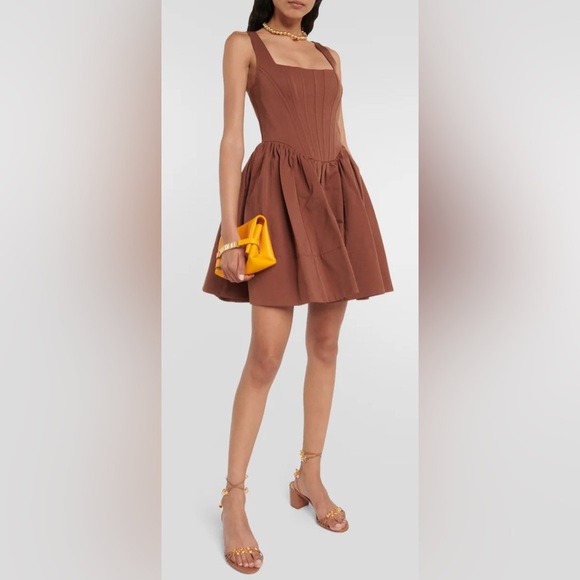 STAUD Brown Corset Mini Dress NWOT